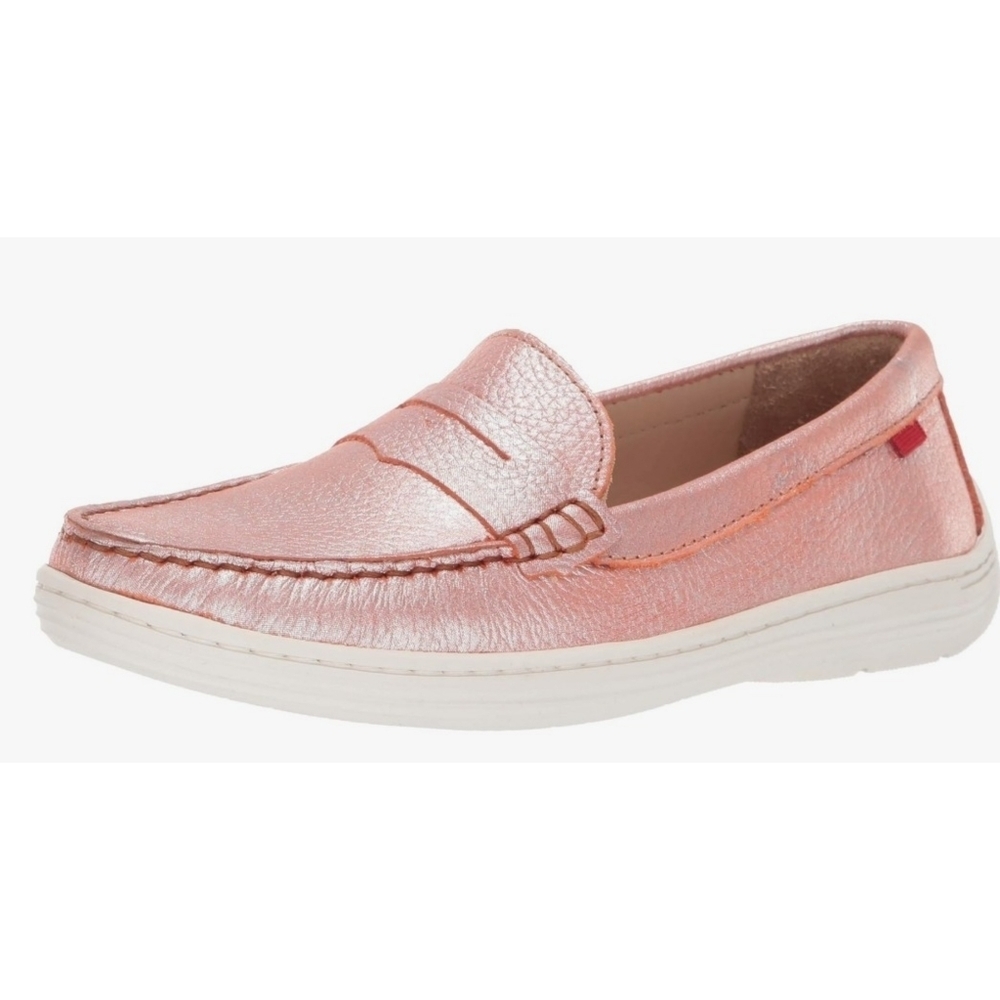 Marc Joseph Union Street Driver Moccasin Rose Grainy Glimmer Size 3.5